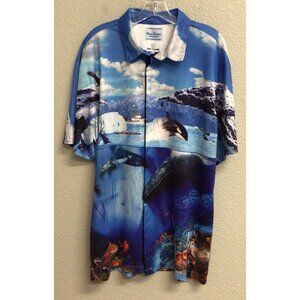 David Carey Originals Shirt Mens Sz Large Whale Ocean Cruise Graphic Print